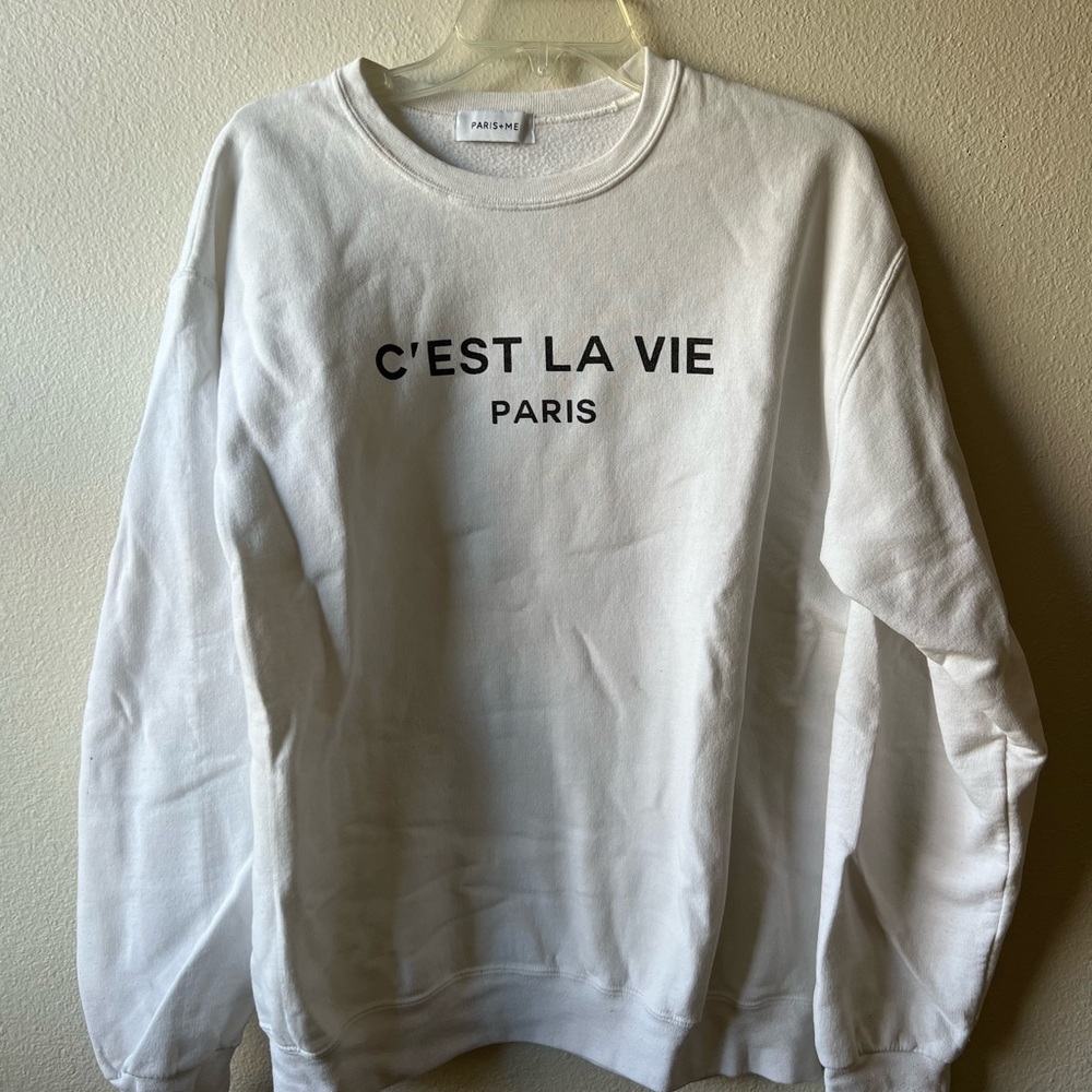 C’est La View Paris Sweatshirt. Size Small. White and Black.